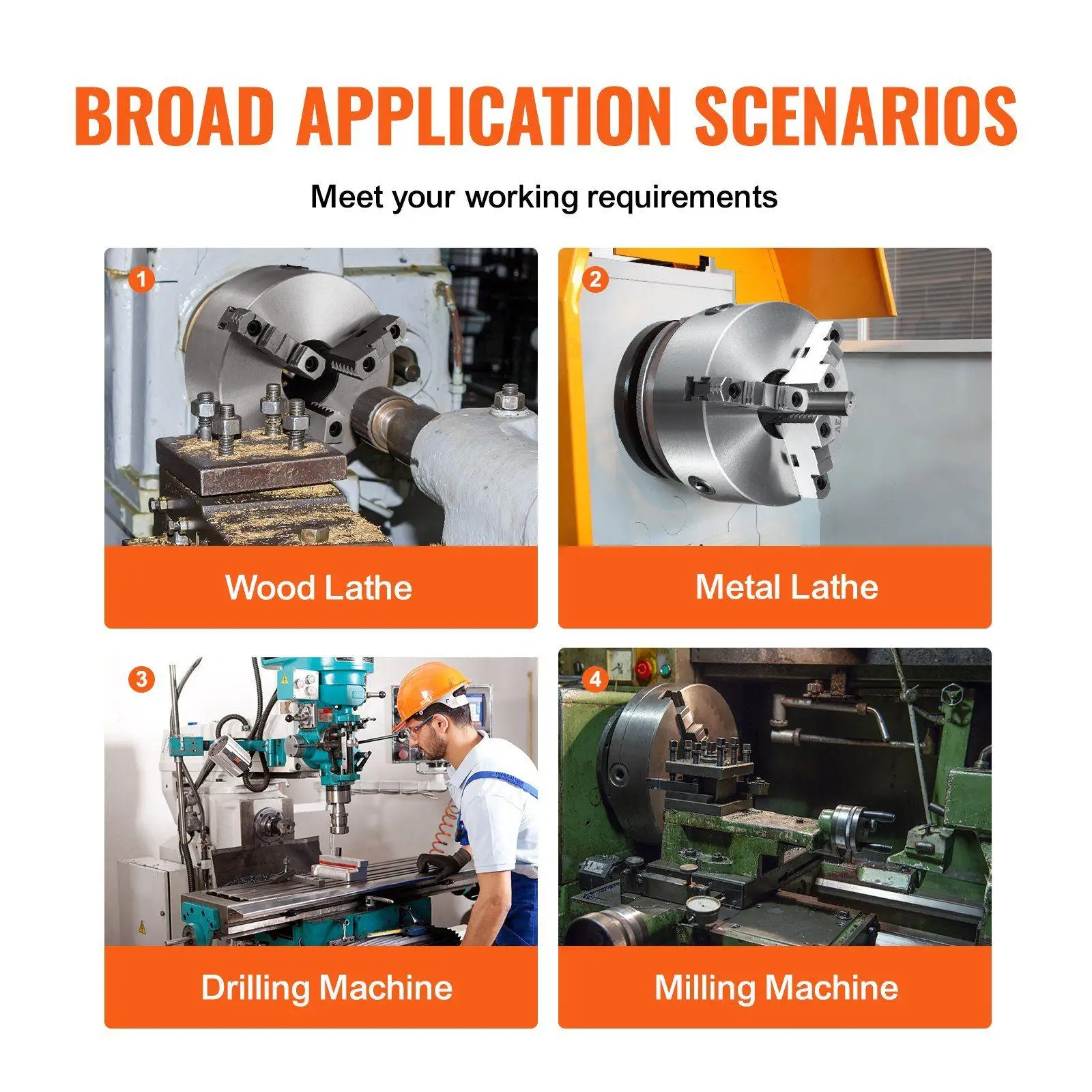 ظرف ذاتي التمركز 10 بوصة 3 فك 0.24-9.84 بوصة محرك تروس مشطوف عالي القوة HT300