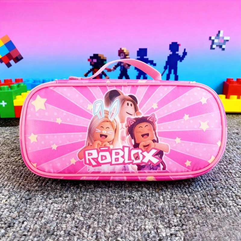 

Горячая серия игр ROBLOX, розовый популярный чехол для ручек для девочек, милый мультяшный принт, большая вместительная коробка для канцелярских принадлежностей для друга, подарки на день рождения