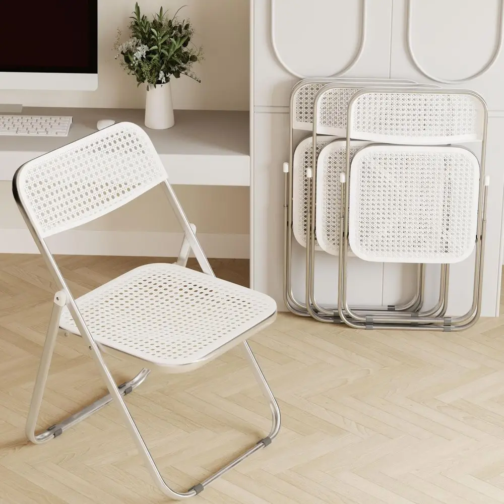 

Стулья, стальной каркас, грузоподъемность 300 фунтов, складные, для вечеринок в помещении и на открытом воздухе, 4 шт., белые.