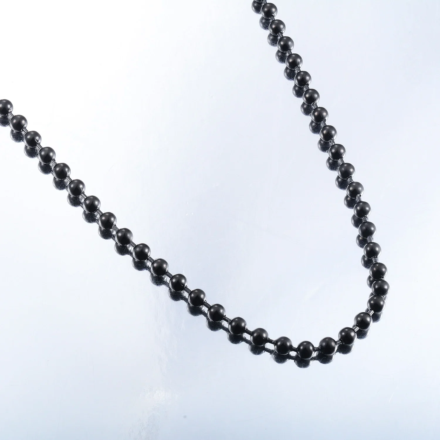 1.5mm-4.5mm Black Plated Round Beads Necklace Stainless Steel Ball Chain Jewelry Accessories for Pendant