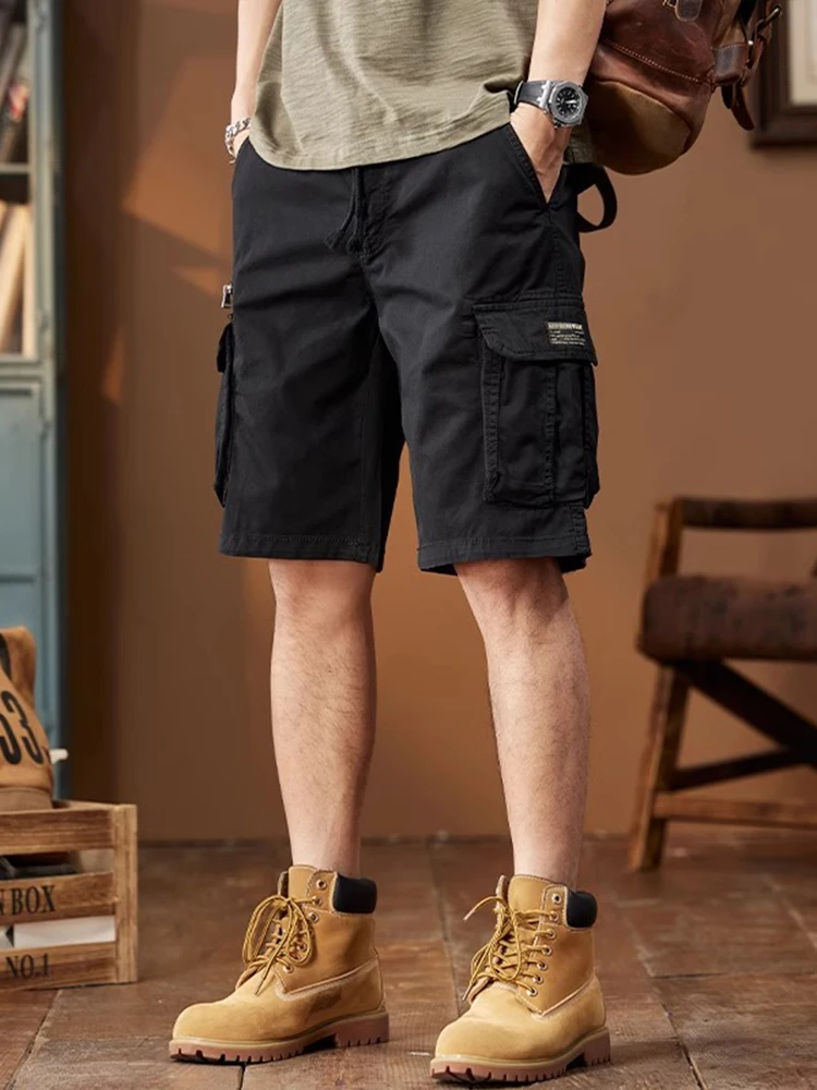 

Hong Kong Summer Thin Retro Workwear orts Men's New 2025 American Casual Loose Five-Quarter Pants Faion Urban Sle