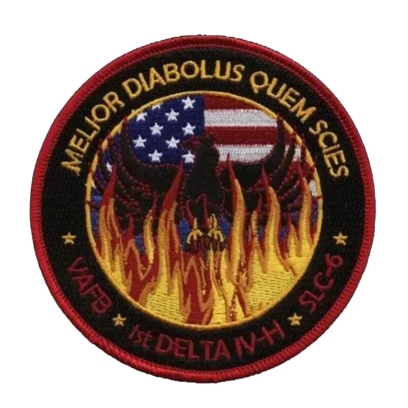 USAF Melior Diabolus Quem Scies Patch, Space Embroidery, Area 51, Phoenix Mission, NRO, L-49, Delta IV-H