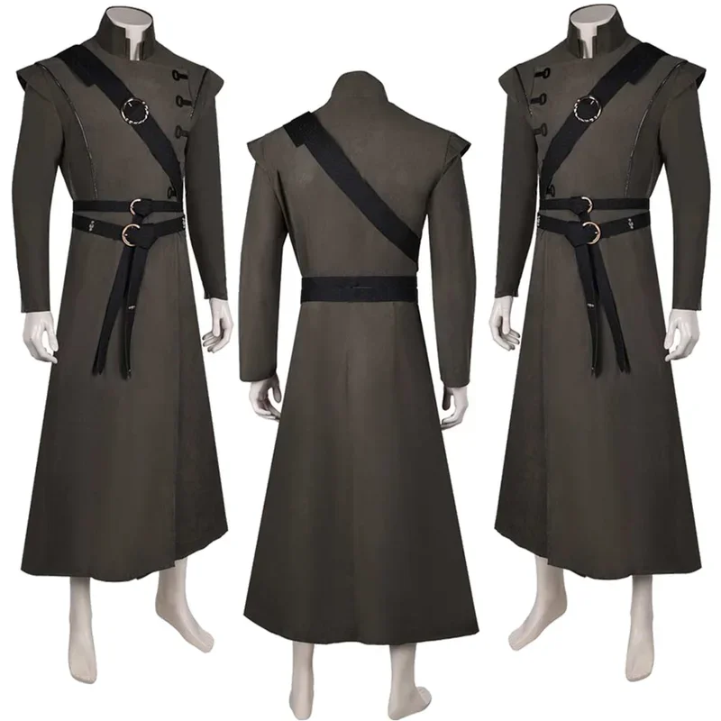 FC6TV Dragon 2 คอสเพลย์ House เครื่องแต่งกายปลอมตัวยุคกลาง Prince Aemond คอสเพลย์แฟนตาซีสีเทายาวเสื้อผ้าผู้ใหญ่ Fant @ FC8!