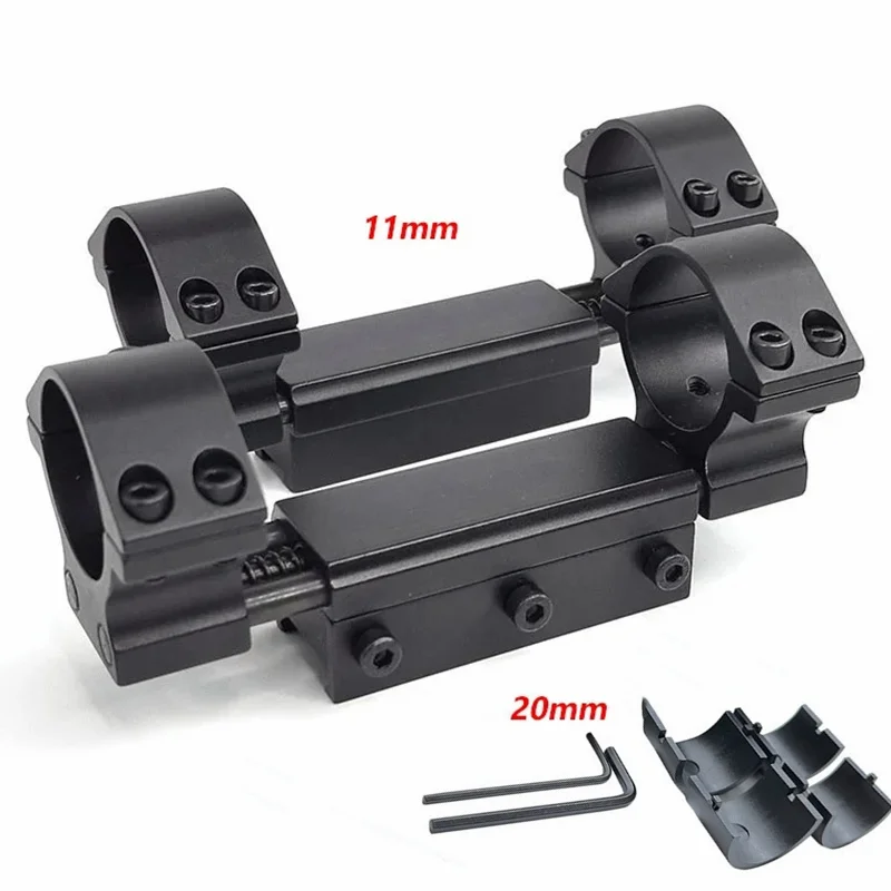 T-E*gl-e 25.4/30mm 11/20mm Mounts For Huntiing Rifliscope Picatinny Dovetail Rail One-Piece Spring Buffer Mounts Absorb Recoil