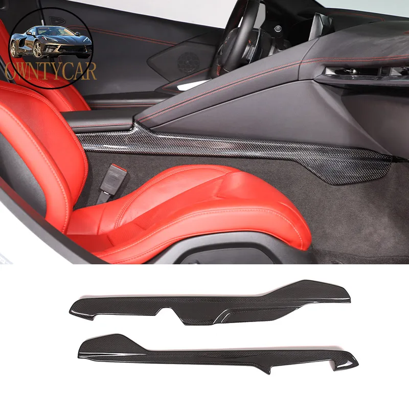 Real Carbon/ABS For Chevrolet Corvette C8 Z51 Z06 2020-23 Center Console Both Sides Of The Decorative Strip Sticker Accessories