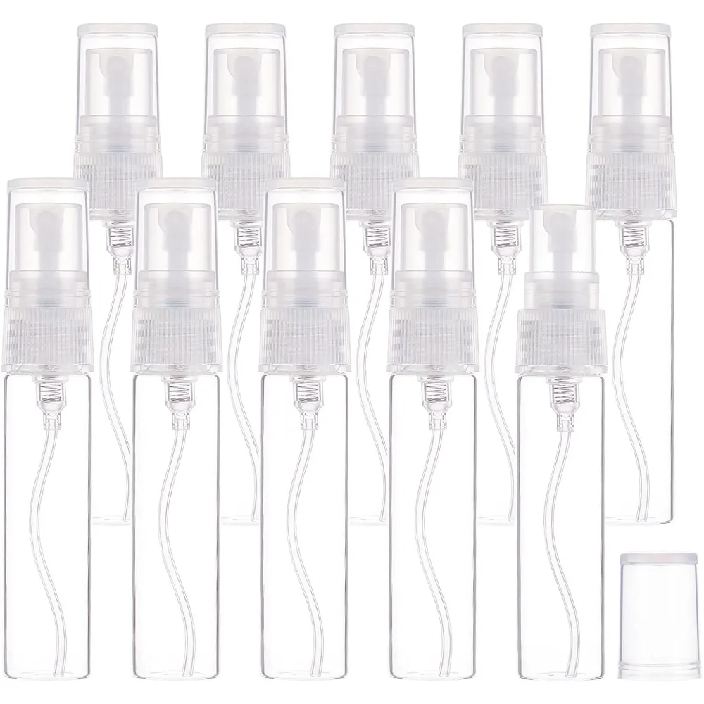 

30 Pack 5ml Mini Glass Perfume Bottle Clear Fine Mist Spray Bottles for Essential Oils Perfume and Cleaning Liquid