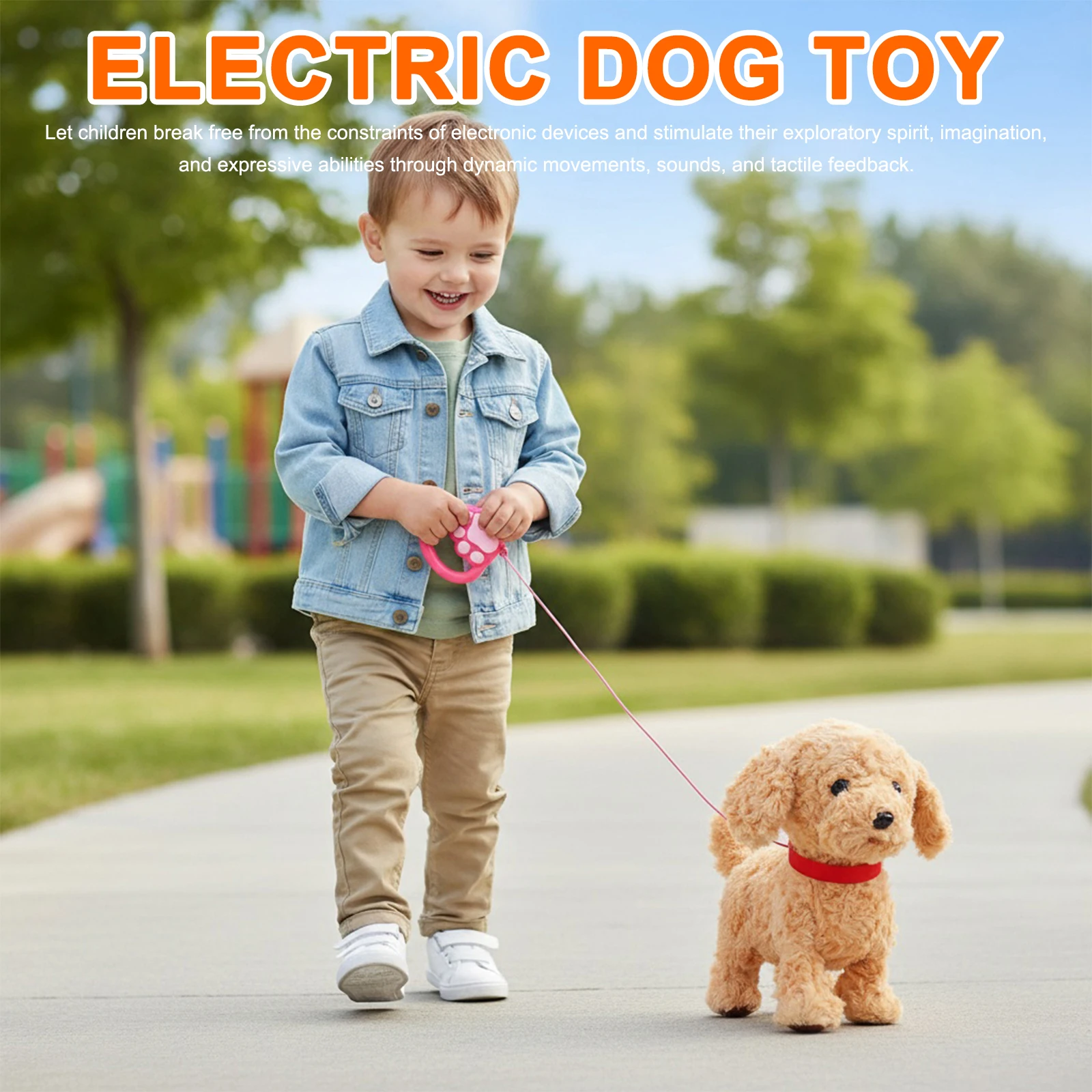 Robot interactivo para cachorros y perros, juguete realista AI para mascotas, juguete electrónico de peluche suave para ladrar y caminar, regalos para niños