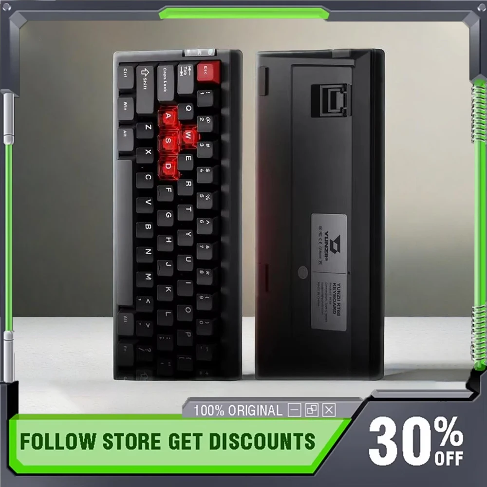 

Yunzii RT68 Magnetic Switch Wired Mechanical Keyboard RGB Gasket Structure Hot Swap Ergonomic FPS E-sports Gaming Keyboard