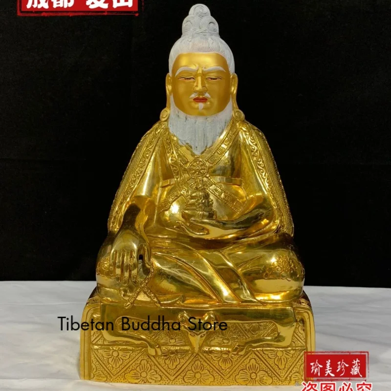 

10-Inch Tang Dongjiebu Buddha Statue Tibetan Legend Copper Gilt Statue Tibetan Opera Ancestor Bridge Master High 30cm Boutique