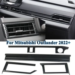 Carbon Fiber Look Inner Control Dashboard Vent Cover Trims Kit For Mitsubishi Outlander 2022+