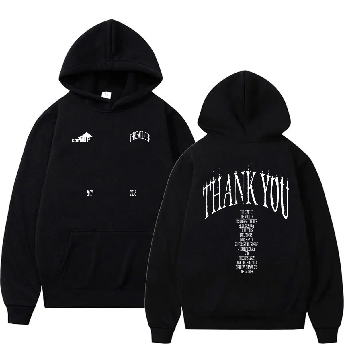 J Cole The Fall Off Tour 2026-2027 Print Hoodie Herren Damen Retro Langarm Mode Sweatshirt Lose Kleidung Pullover mit Kapuze
