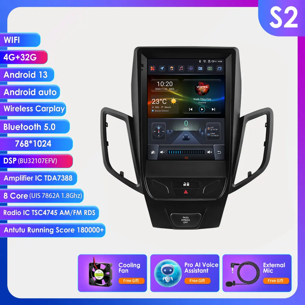 Hizpo 8Core DSP Auto Multimedia Speler voor Ford Fiesta MK7 2009-2016 Carplay 4G Autoradio RDS GPS WiFi AI Intelligente Systemen - afbeelding 1