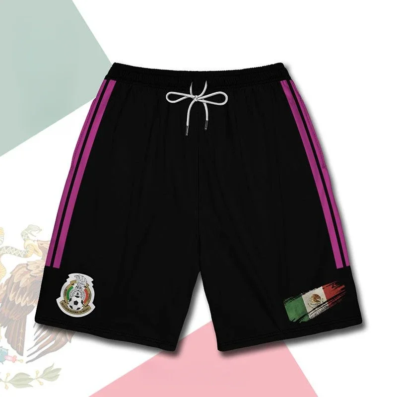 Germany Mexico Football Home Sports Shorts Men's Women's 3D Printing Comfortable Casual Breathable Quick Drying Summer 2024