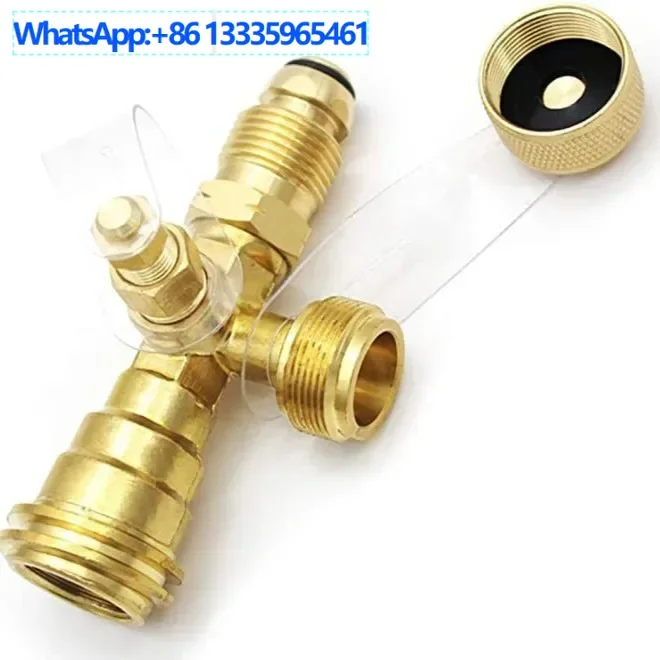 

2Pcs Propane Brass T-Shirt Adapter with 4 Ports for RVs, Type 1