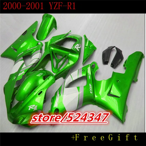 Hey-Hey-YZFR1 Green black 00-01 YZF-R1 R1 YZF 1000  2000 2001 Green white YZF1000 YZF R1 00 01  Motorcycle Accessories & Parts