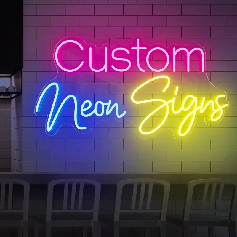 Custom Neon Sign Personalized Text Logo Names Customized LED Neon Signs Birthday Wedding Party Bar Coffee Wall Light Decoration