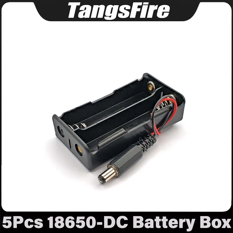 5 Pcs 2 Slot 18650 Battery Holder With 18650 3.7V Storage Box Battery Standard Container Comes With DC Connector​​