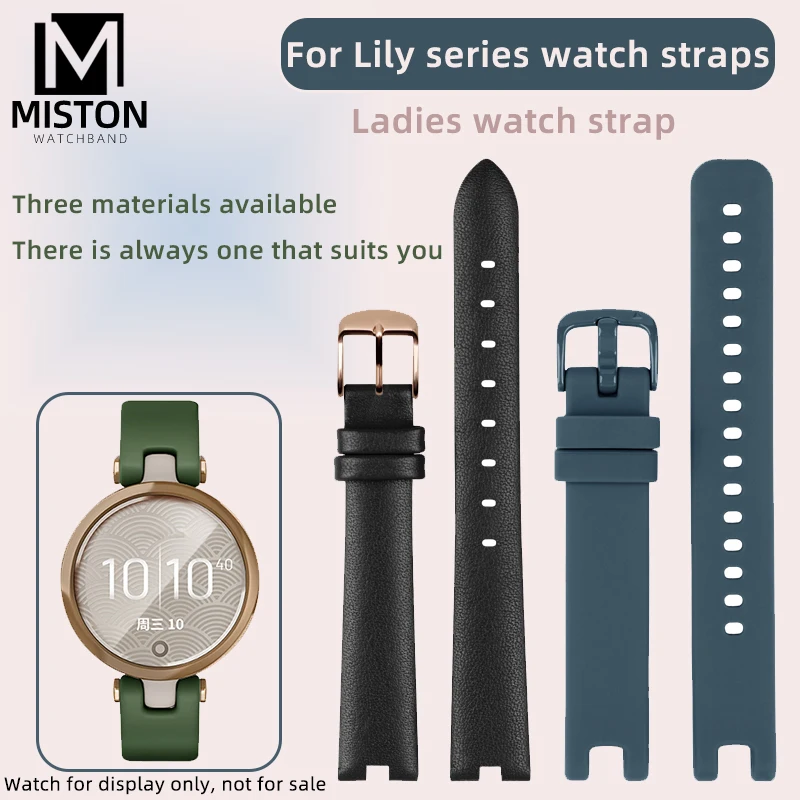 Stainless Steel Strap 14mm for Garmin Lily Women\'s Leather Watch strap watch Belt Replacement Bracelet Lily Silicone Watch Band