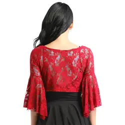 Women's Belly Dance Top  Short Cardigan Lace Long Sleeve Shrug Lace-up Shirt Gymnastics Cover Up Cardigan Wraps