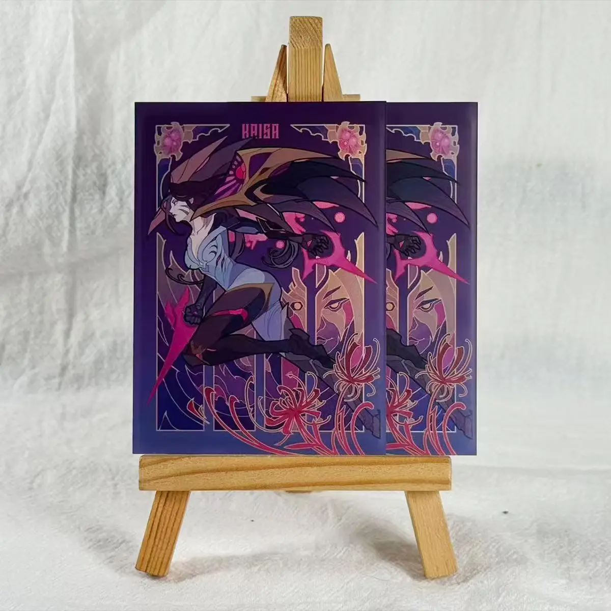 66X92mm 리그 오브 레전드 TCG 카드 슬리브 - 케이산 아케인 배틀 카드 보호 슬리브