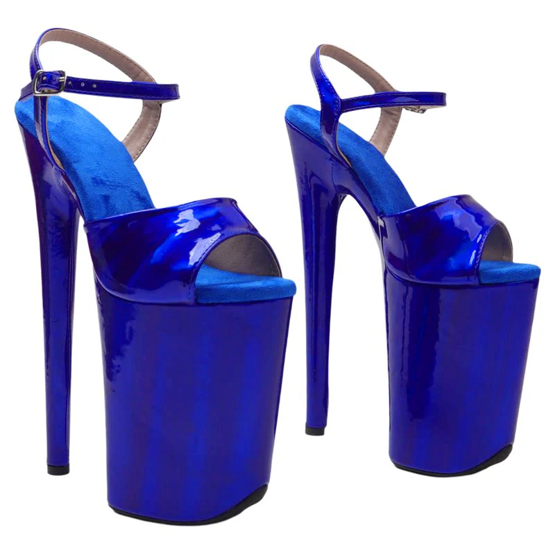 

Leecabe 23CM / 9inches Shiny PU Upper stripper heel fashion Platform High Heels Sandals Pole Dance shoes