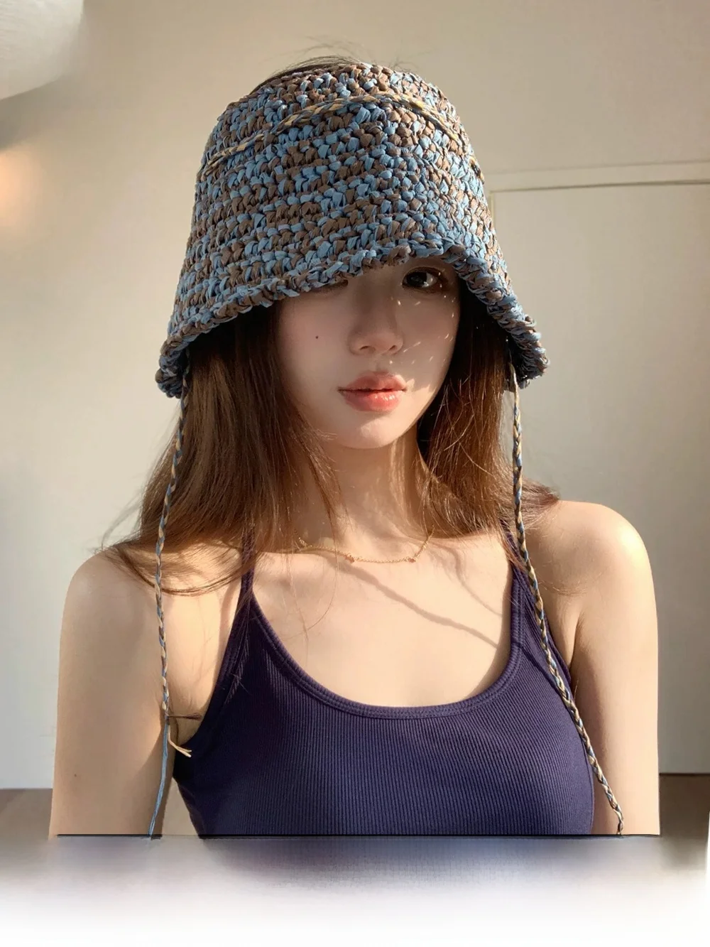 rouiiefao-chapeau-de-peche-pliable-en-paille-tressee-a-calotte-ouverte-pour-femme-chapeau-d'ete-respirant-a-large-bord-pour-la-protection-solaire-en-exterieur