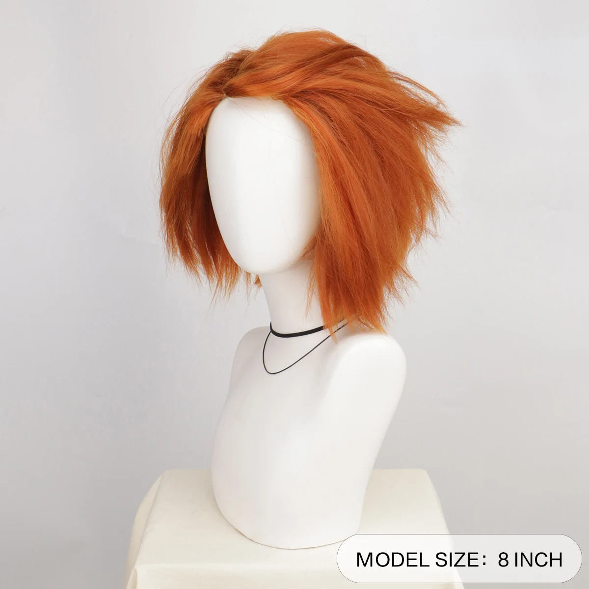 Kurze orange braune Yaki-Perücke Chucky Halloween Cosplay für Herren von Evil Killer Perücke Curse Kunsthaar Party Kostüm Perücke