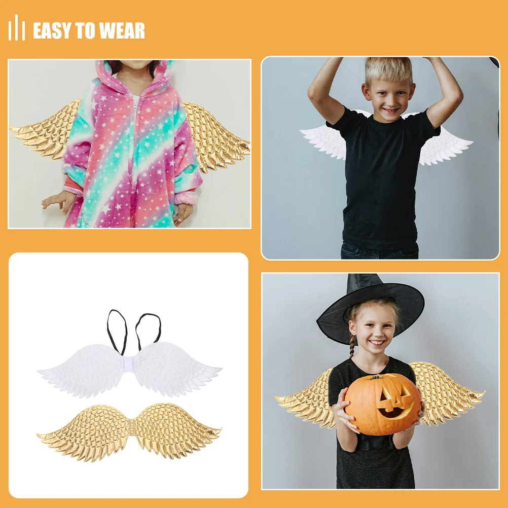 Disfraz ligero y cómodo para niños, disfraz de Halloween, fiesta de Navidad, disfraz de alas de actuación, 2 uds.