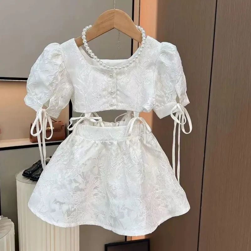 Moda neonata principessa cravatta vestito manica a sbuffo neonato bambino colletto quadrato Vestido estate Casual abbigliamento bambino 18M-12Y