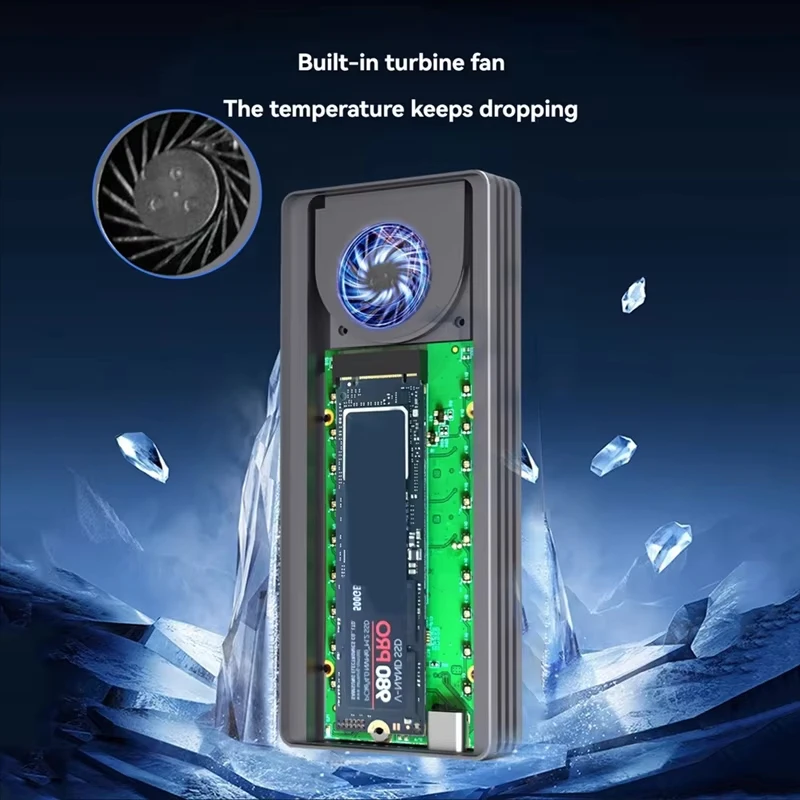 USB4 40Gbps NVMe SSD Enclosure 8TB Pendingin Bawaan untuk M.2 NVME PCIE Case Vest Casing Aluminium Kompatibel dengan Thunderbolt 4/3