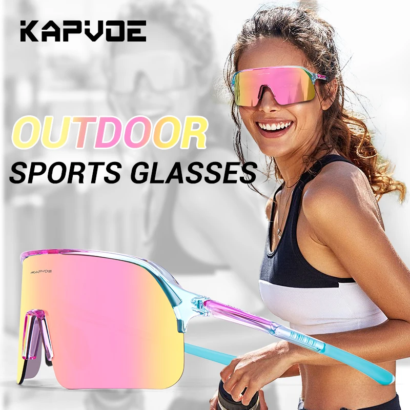 Kapvoe New Cycling Sunglasses Driving Bicycle Eyewear Cycling Glasses Men Women Road Mountain Bike Outdoor Sport Hiking Goggles