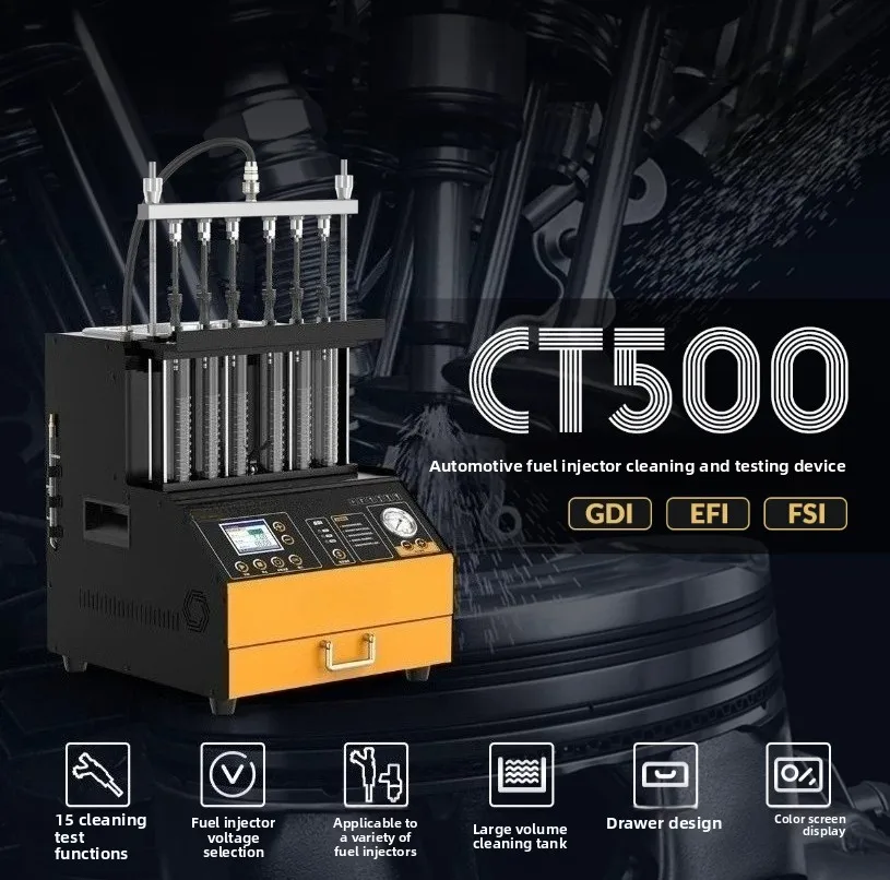 CT500 Automotive Fuel Injector Ultrasonic Cleaner High Pressure Fuel Injector GDI Cylinder Direct Injection Inspection