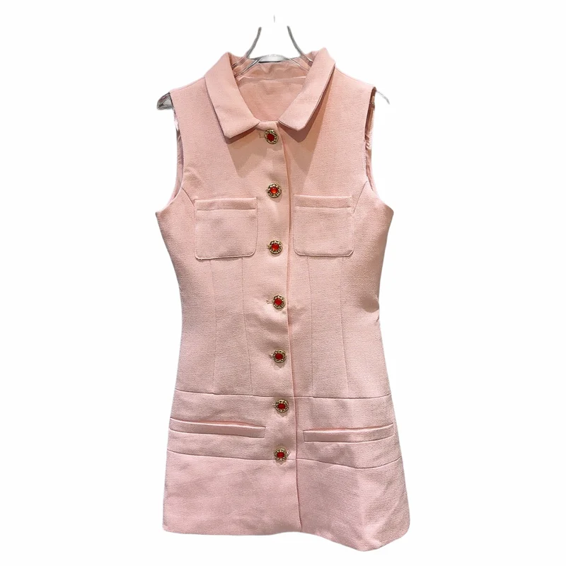 Lente 2026 Nieuwe Sle Small Fraance Sle Vest Dr Dames Ele Lady Diamond Design Geen merk Faionable Summer Dr