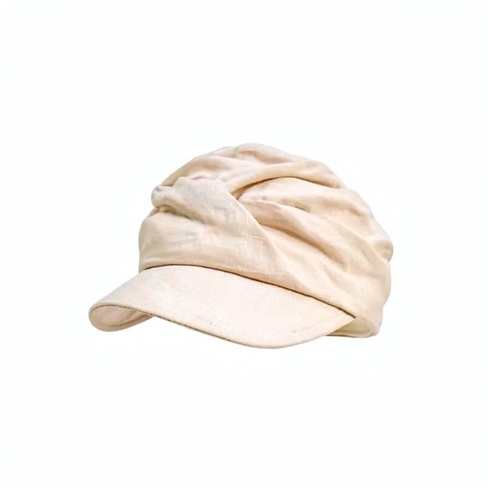 Japanese Retro Cotton Linen Beret Hat Breathable Washed Octagonal Cap Lightweight Adjustable Casual Fashion Newsboy Hat