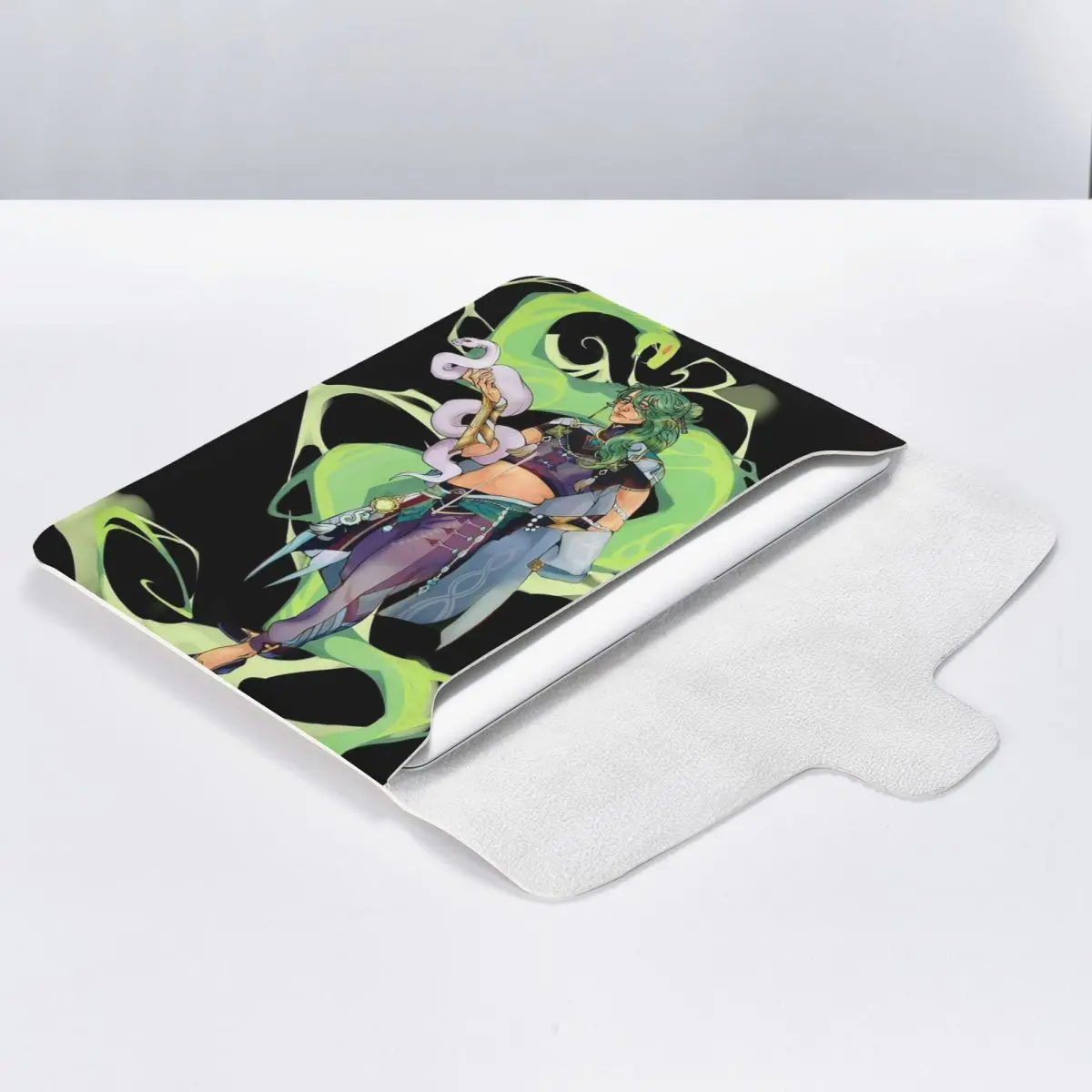 Genshin Impact Game PU Leather Horizontal Laptop Sleeve Shockproof Soft Lining Notebook Case 13 Inch