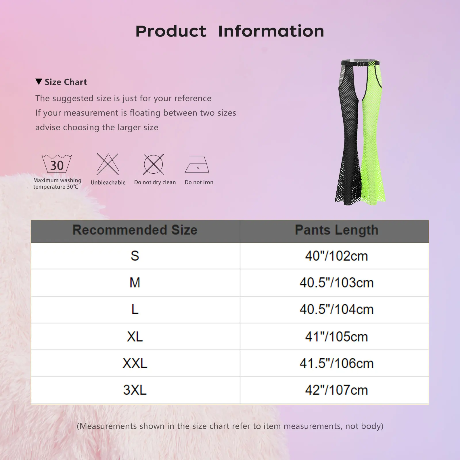 Womens Sexy See Through Fishnet Mesh Chaps Flare Pants Hollow Out Crotch Cover Up Trousers with Waist Belt Rave Party Clubwear