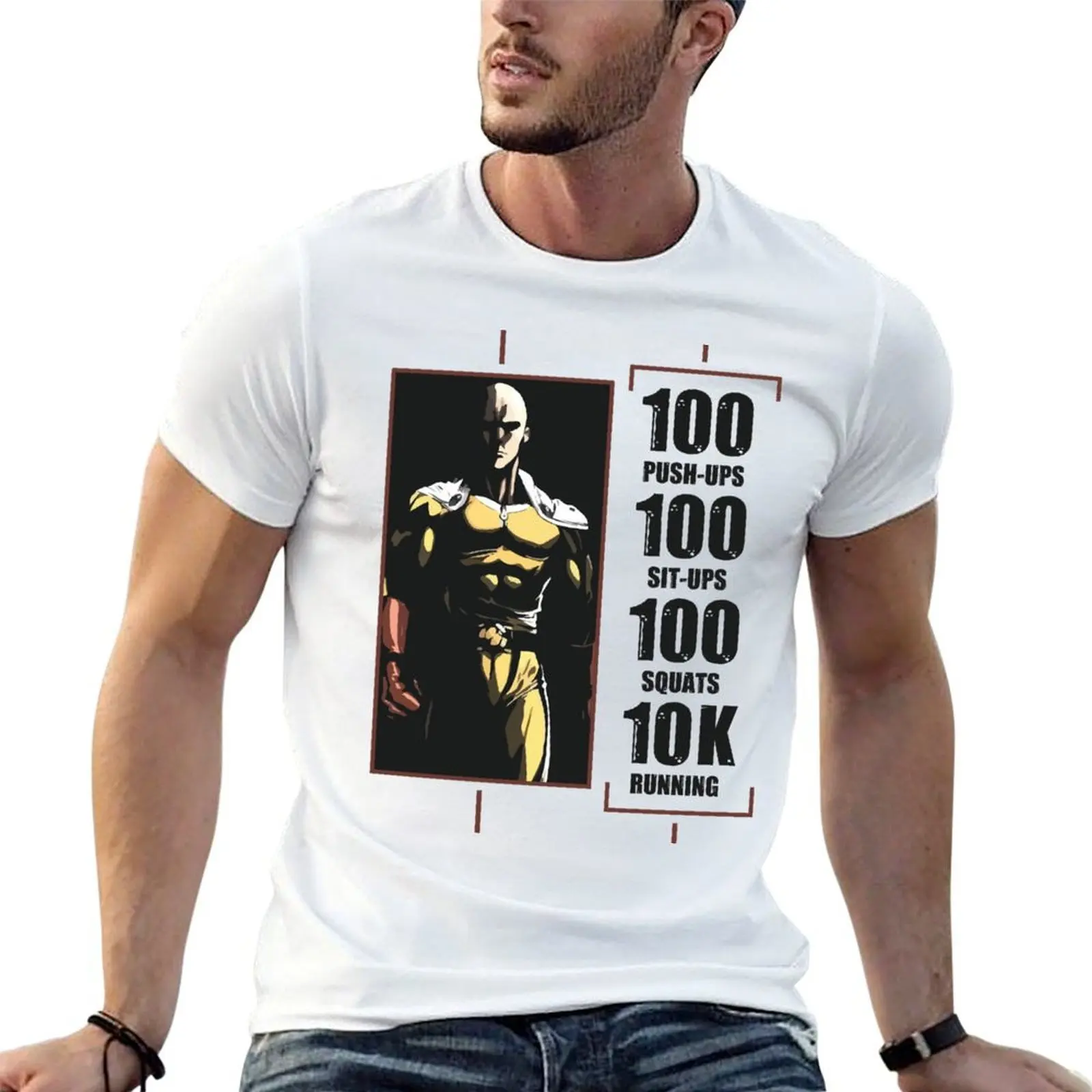 Copie du t-shirt « Le plus fort des hommes sur Terre » en coton à manches courtes pour le sport