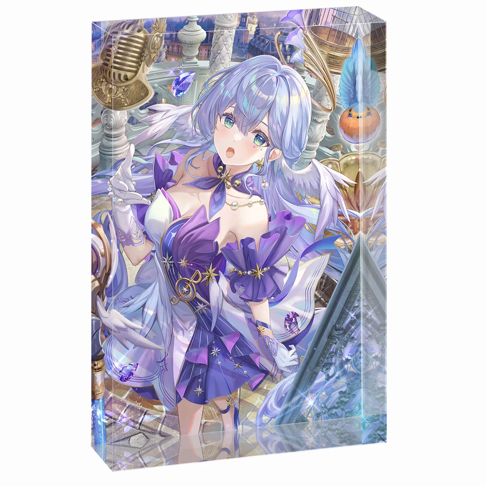 

Robin Honkai Star Rail Cute Waifu Acrylic Block, Angel Singer Anime Girl Poster Art Stand, Custom Collectible Desk Decor Gift