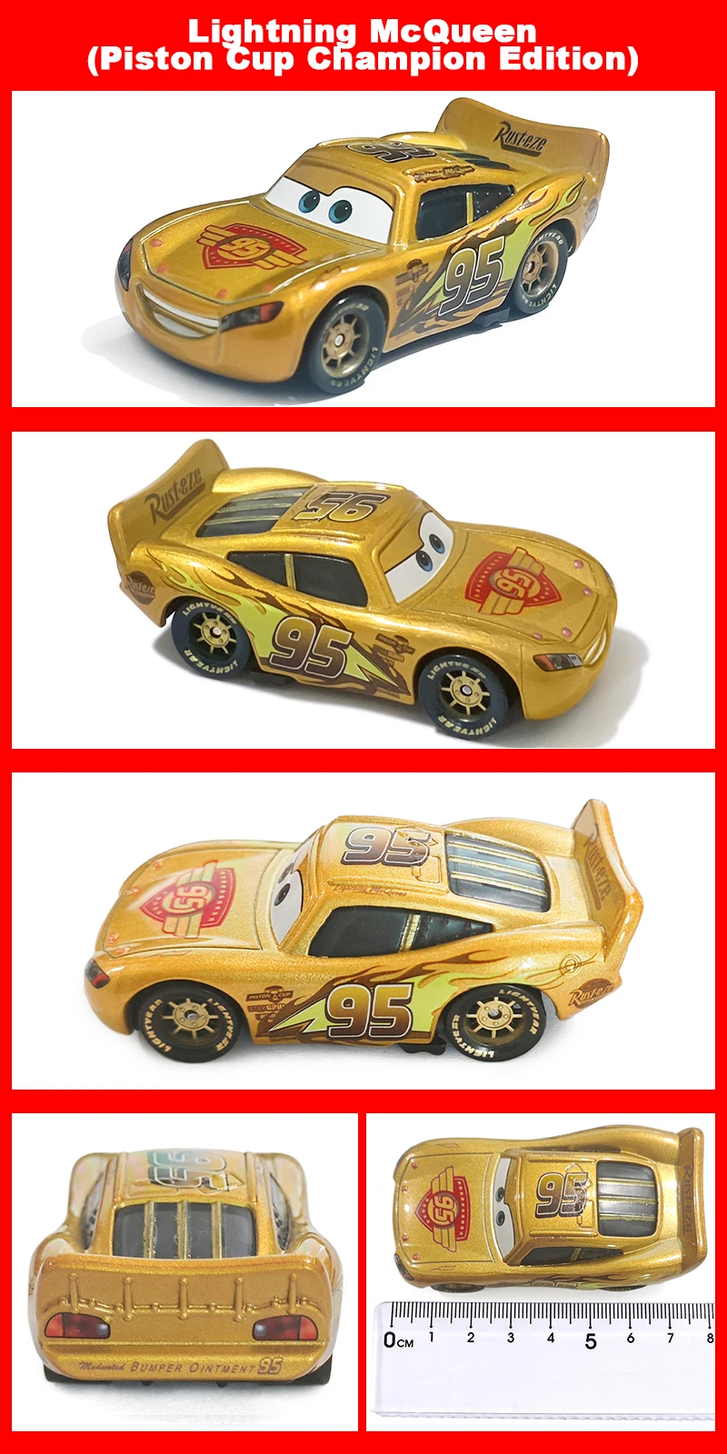 Cars 3 Vergoldetes Feuerwehrauto, Lightning McQueen, Luigi, Guido, Rennspielzeug, 1:55 Metall-Druckguss-Legierungsautos, Spielzeug, Geburtstagsgeschenke – Detail 15