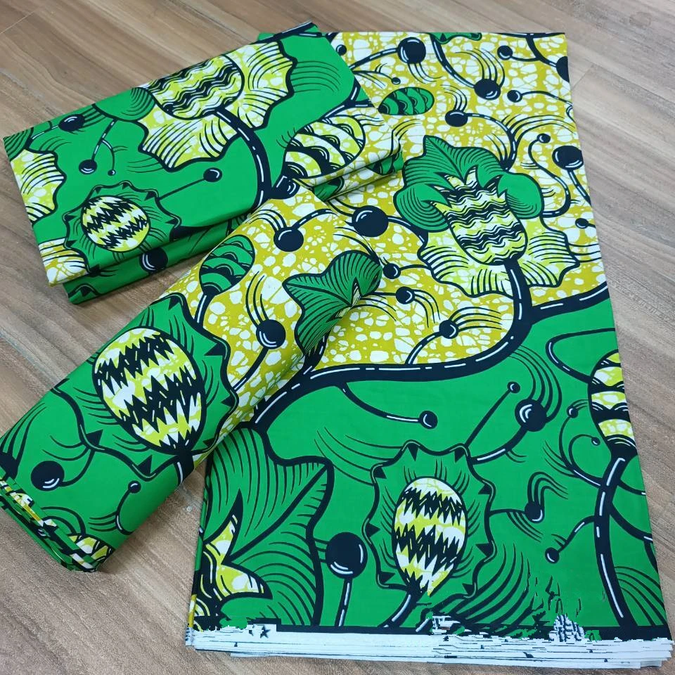 real fabric African wax high quality 100%cotton Ankara wax fabric for making dresses African style 6 yards