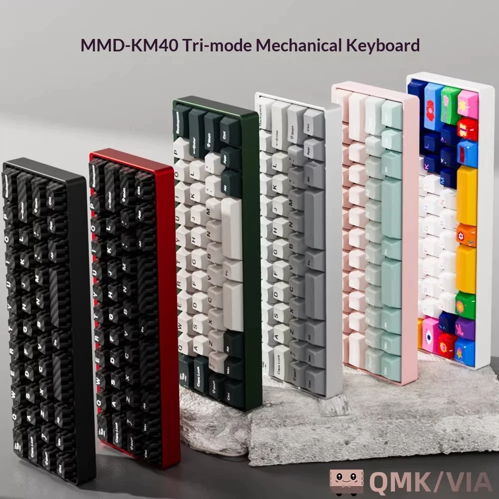 MMD KM40 V2 Mechanical Keyboard Tri mode Wireless O-Ring Structure Gamer Keyboards Three Mode RGB 2000mAh Battery Life PC Gifts