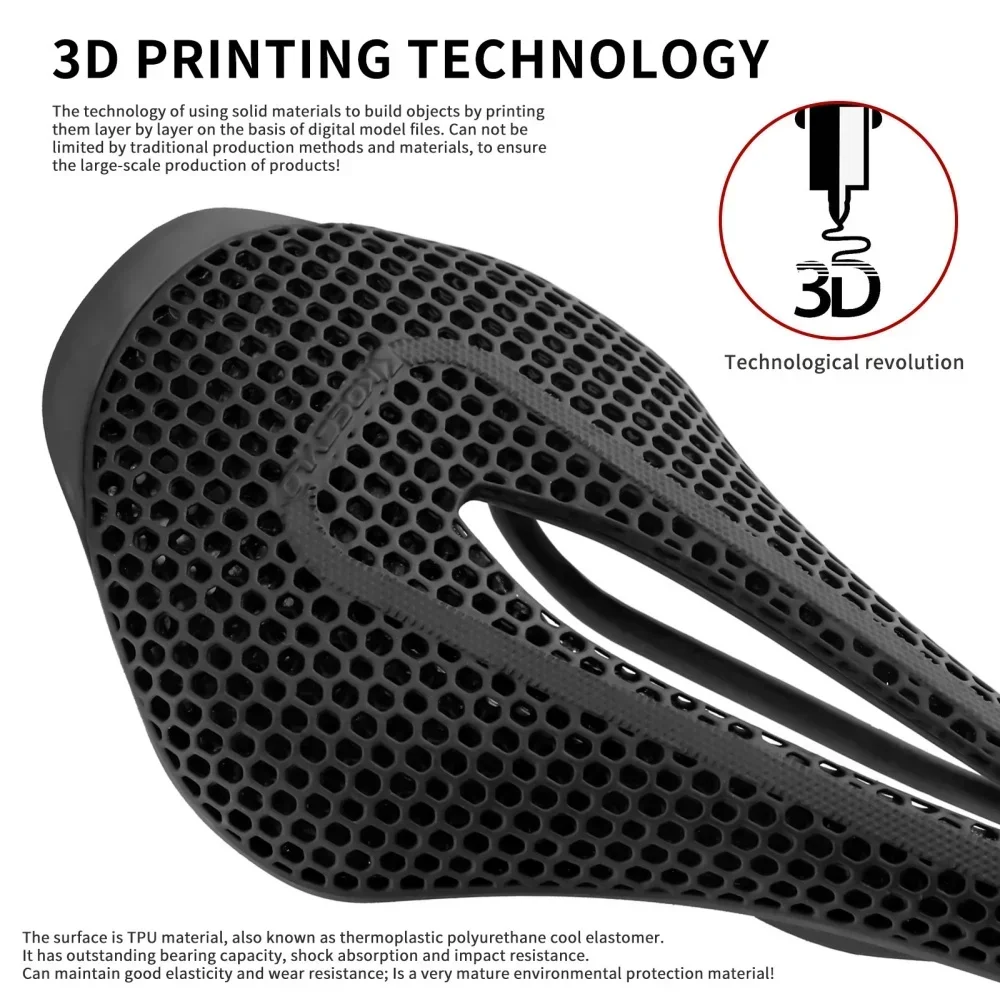KOCEVLO R0 3D Printed Bike Saddle Carbon Fiber Hollow Comfortable Breathable MTB Mountain Road Bicycle Cycling Saddles