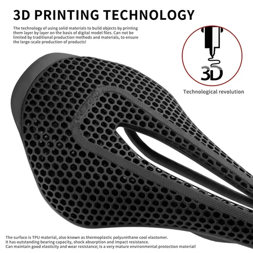 Imagen 2 del producto KOCEVLO R0-sillín de bicicleta con estampado 3D, fibra de carbono, hueco, cómodo, transpirable, para bicicleta de montaña y carretera