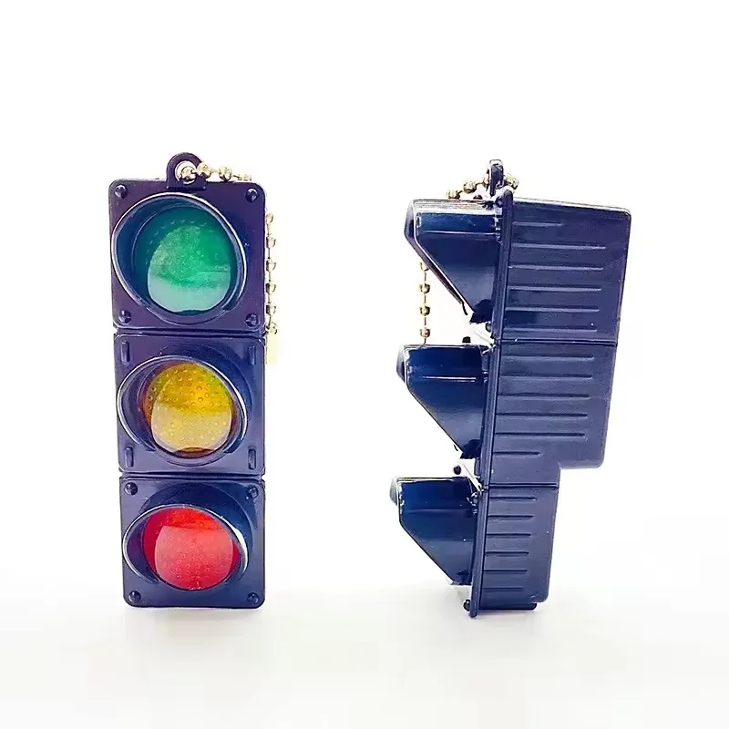 LED Traffic Light Keychain Toys Pedestrian Signal Model Mini Electronic Creative Keyholder Bag Pendant Car Accessory Adults Gift view 4