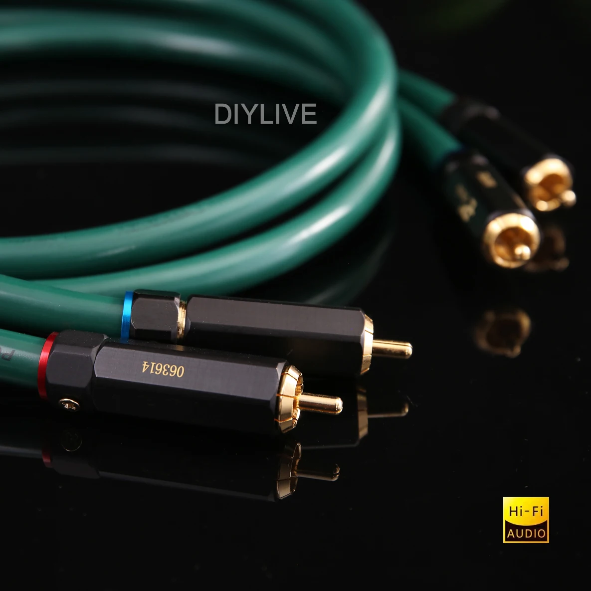 DIYLIVE Single crystal copper signal cable HiFi dual Lotus audio signal cable male to male rca line Cannon line scattered line