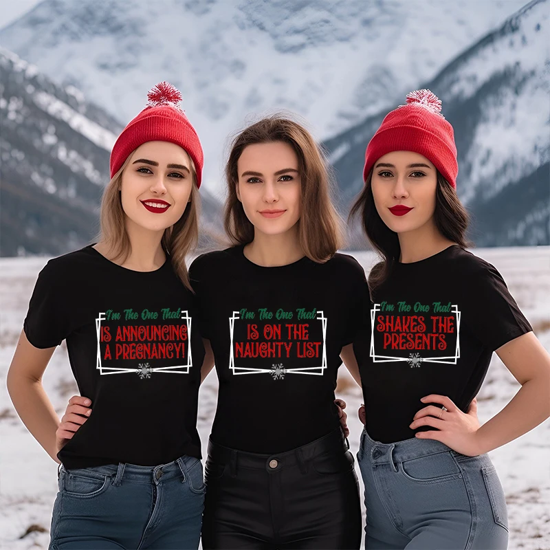 Matching Christmas Outfits Funny Family Matching Tshirts Tops Friends Christmas Party T-shirt Xmas T-shirts Christmas T-shirt