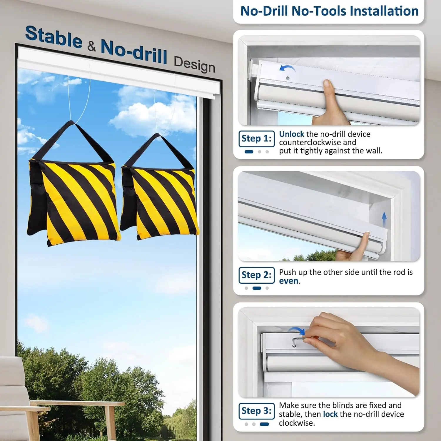 New Design Manual Cordless 100% Blackout Window  Roller Blinds for Bedroom