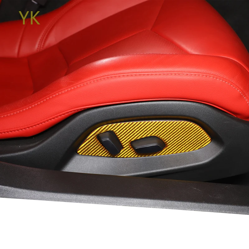 

Soft Carbon Fiber Car Seat Seat Adjust Switch Panel Cover Trim Stickers Car Accessories For Chevrolet Corvette C8 Z51 Z06 20-25