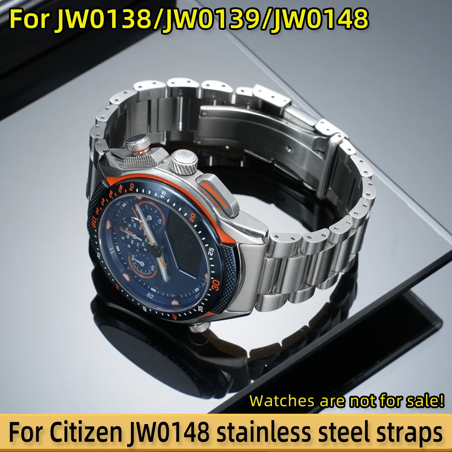 Suitable for Citizen watches JW0138/JW0139/JW0148 series men's stainless steel watches with curved watch chains accessories 22mm