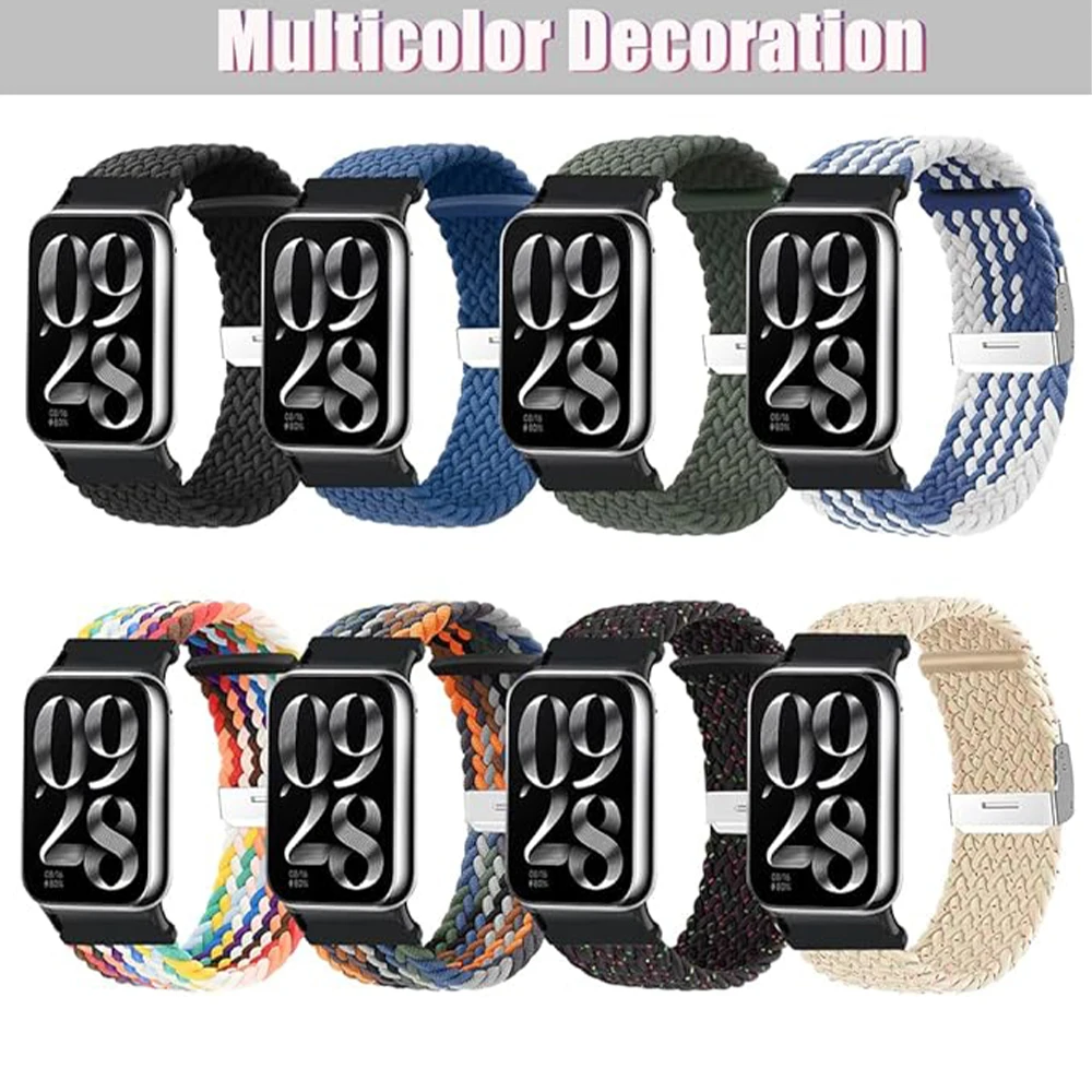 สายไนลอนสำหรับ redmi Watch 4 Correa สร้อยข้อมือกีฬาสำหรับ Xiaomi Mi band 8 Pro smartwatch สายรัดข้อมือสำหรับผู้ชายผู้หญิง